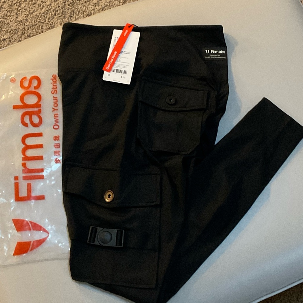 Firmabs Black Utility Leggings with Cargo Pockets